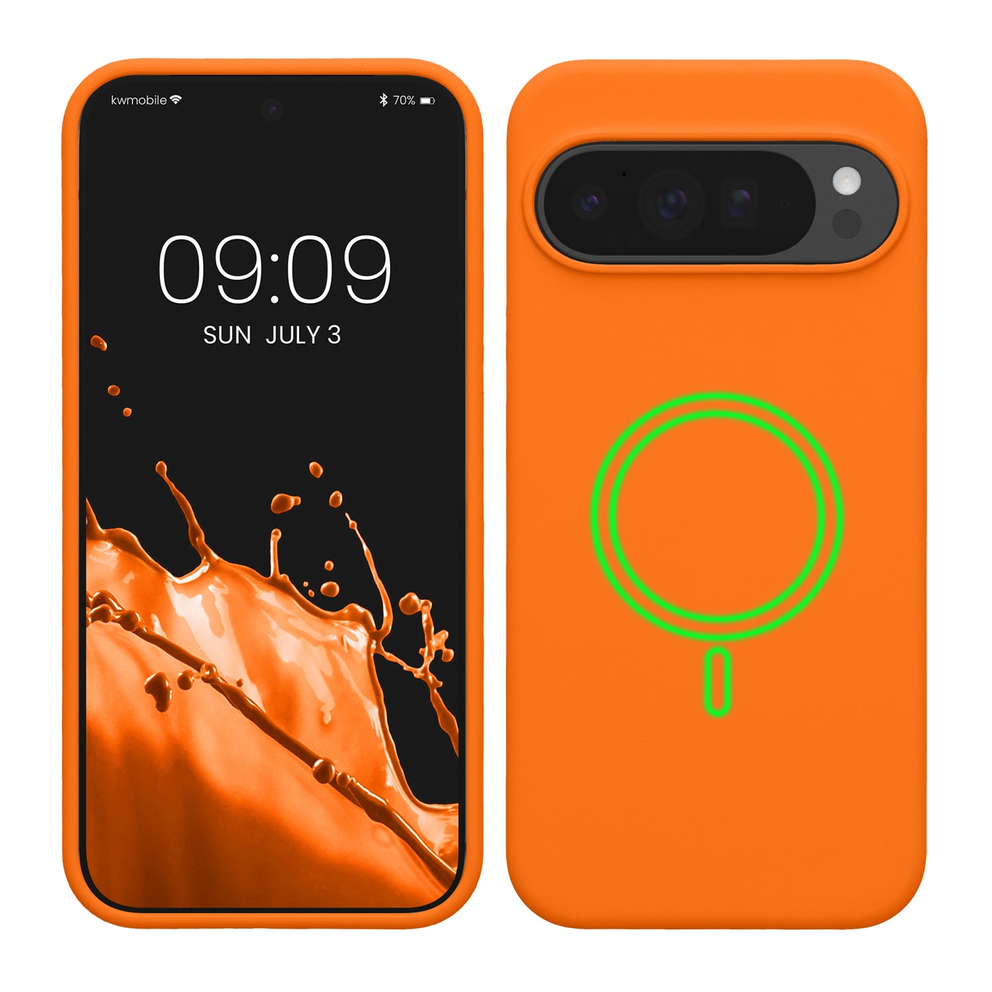 kwmobile Hülle kompatibel mit Google Pixel 10 Pro XL Hülle - magnetisches Silikon Case kompatibel mit MagSafe - Cover gummiert Fruity Orange Fruity Orange  