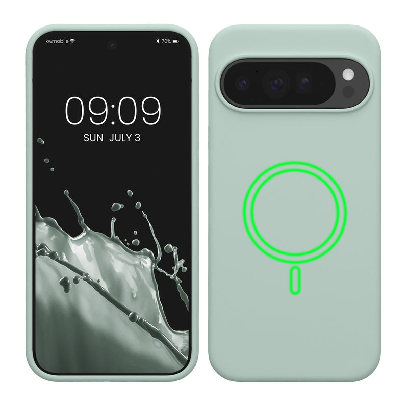 kwmobile Hülle kompatibel mit Google Pixel 10 Pro XL Hülle - magnetisches Silikon Case kompatibel mit MagSafe - Cover gummiert Cool Mint Cool Mint  
