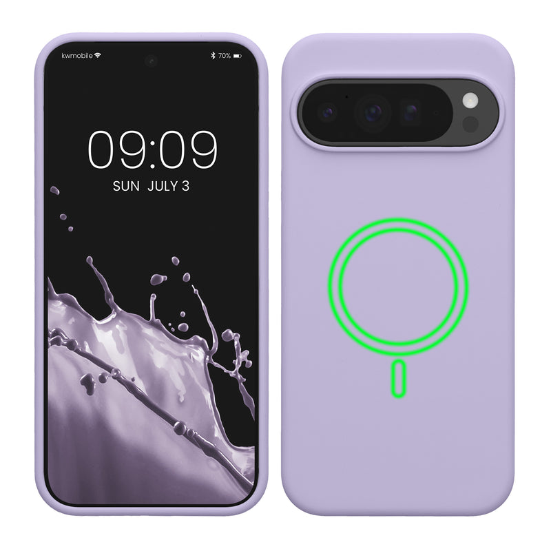 kwmobile Hülle kompatibel mit Google Pixel 10 Pro XL Hülle - magnetisches Silikon Case kompatibel mit MagSafe - Cover gummiert Lavendel Lavendel  