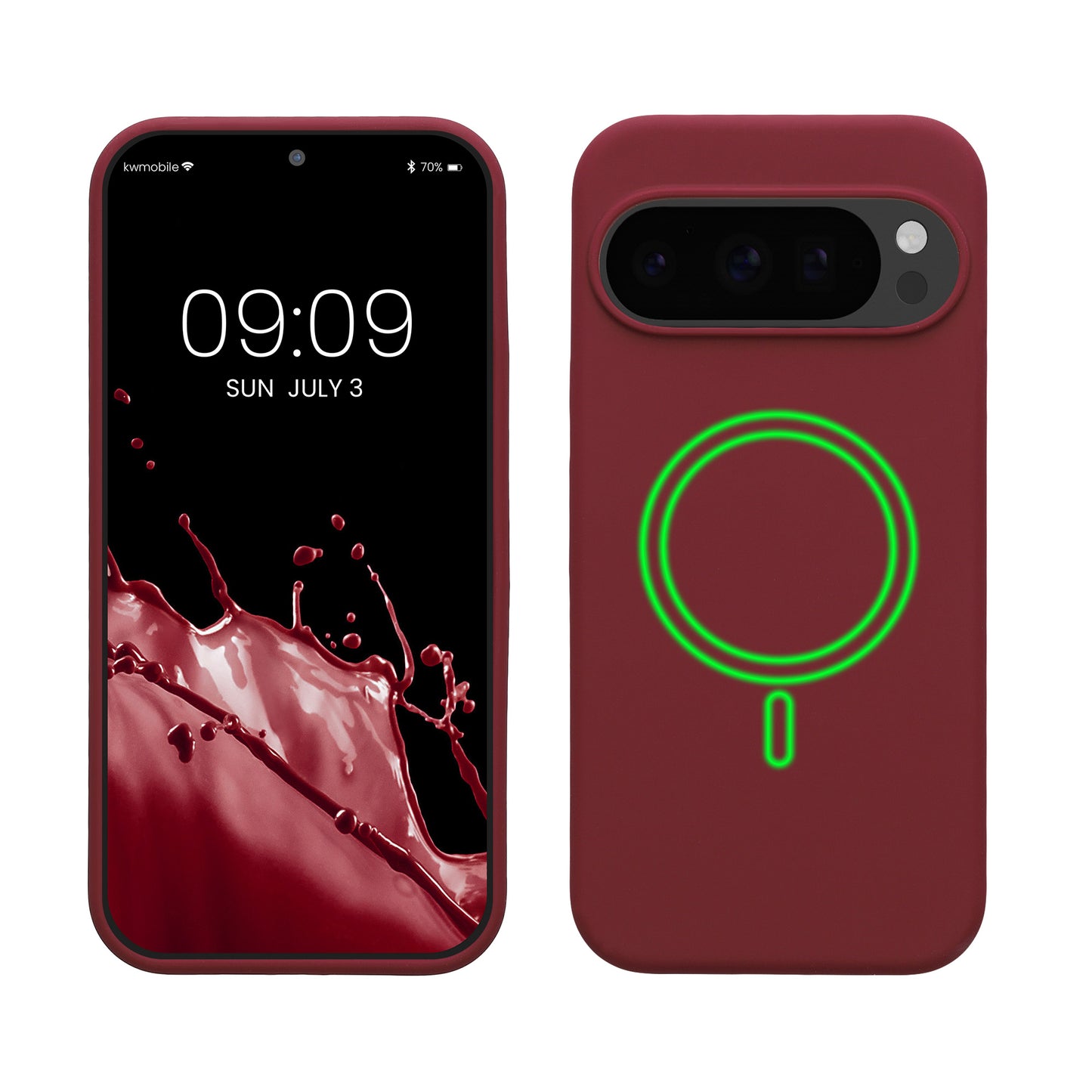 kwmobile Hülle kompatibel mit Google Pixel 10 / Pixel 10 Pro Hülle - magnetisches Silikon Case kompatibel mit MagSafe - Cover gummiert Bordeaux Violett Bordeaux Violett  