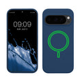 kwmobile Hülle kompatibel mit Google Pixel 10 / Pixel 10 Pro Hülle - magnetisches Silikon Case kompatibel mit MagSafe - Cover gummiert Marineblau Marineblau  