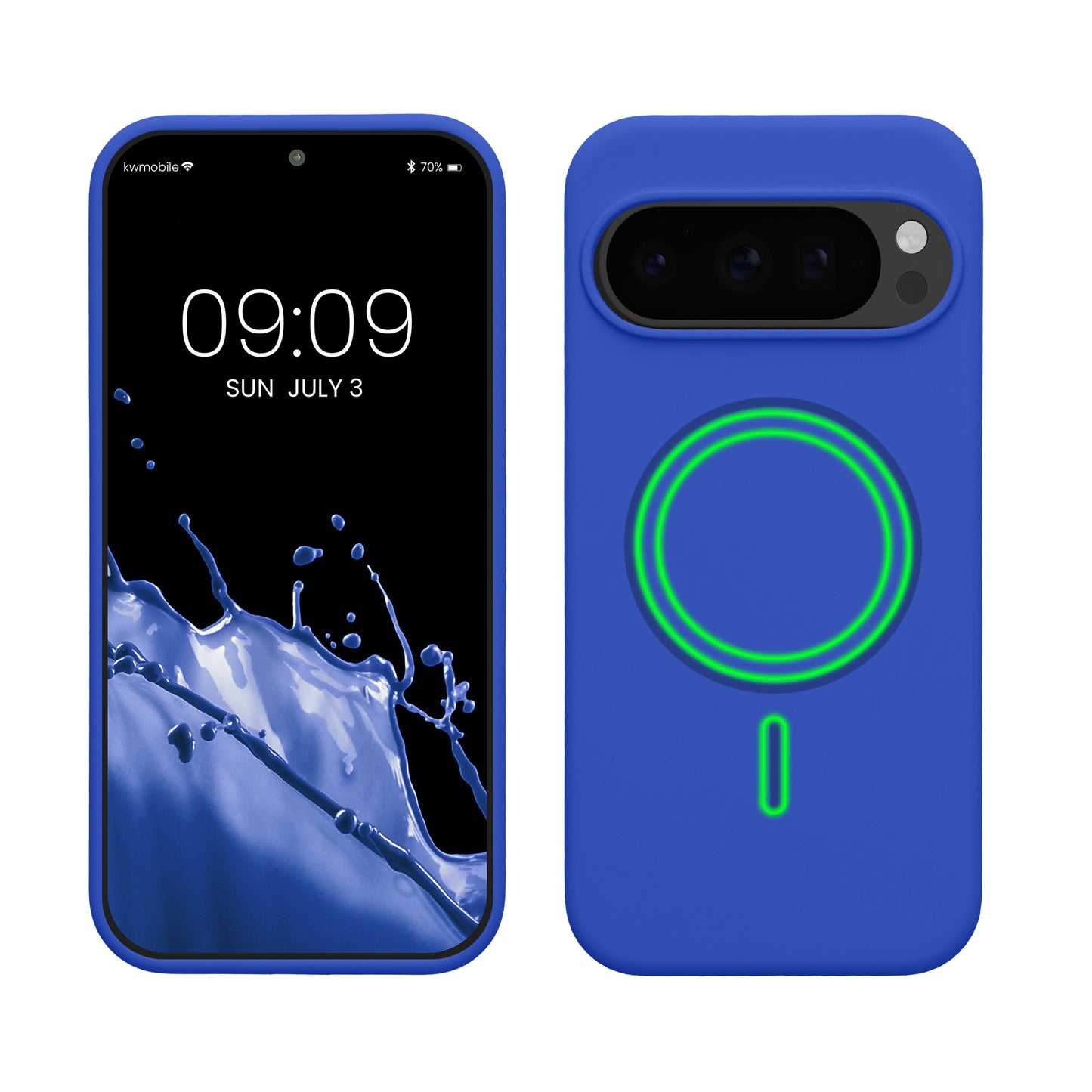 kwmobile Hülle kompatibel mit Google Pixel 10 / Pixel 10 Pro Hülle - magnetisches Silikon Case kompatibel mit MagSafe - Cover gummiert Baltik Blau Baltik Blau  