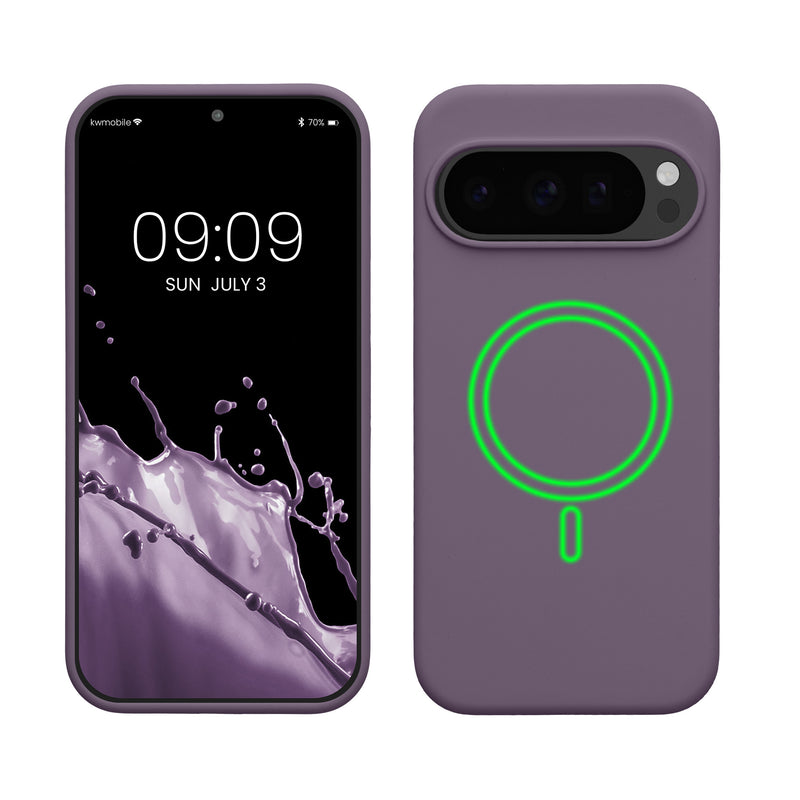 kwmobile Hülle kompatibel mit Google Pixel 10 / Pixel 10 Pro Hülle - magnetisches Silikon Case kompatibel mit MagSafe - Cover gummiert Helle Iris Helle Iris  