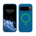 kwmobile Hülle kompatibel mit Google Pixel 10 / Pixel 10 Pro Hülle - magnetisches Silikon Case kompatibel mit MagSafe - Cover gummiert Blue Reef Blue Reef  