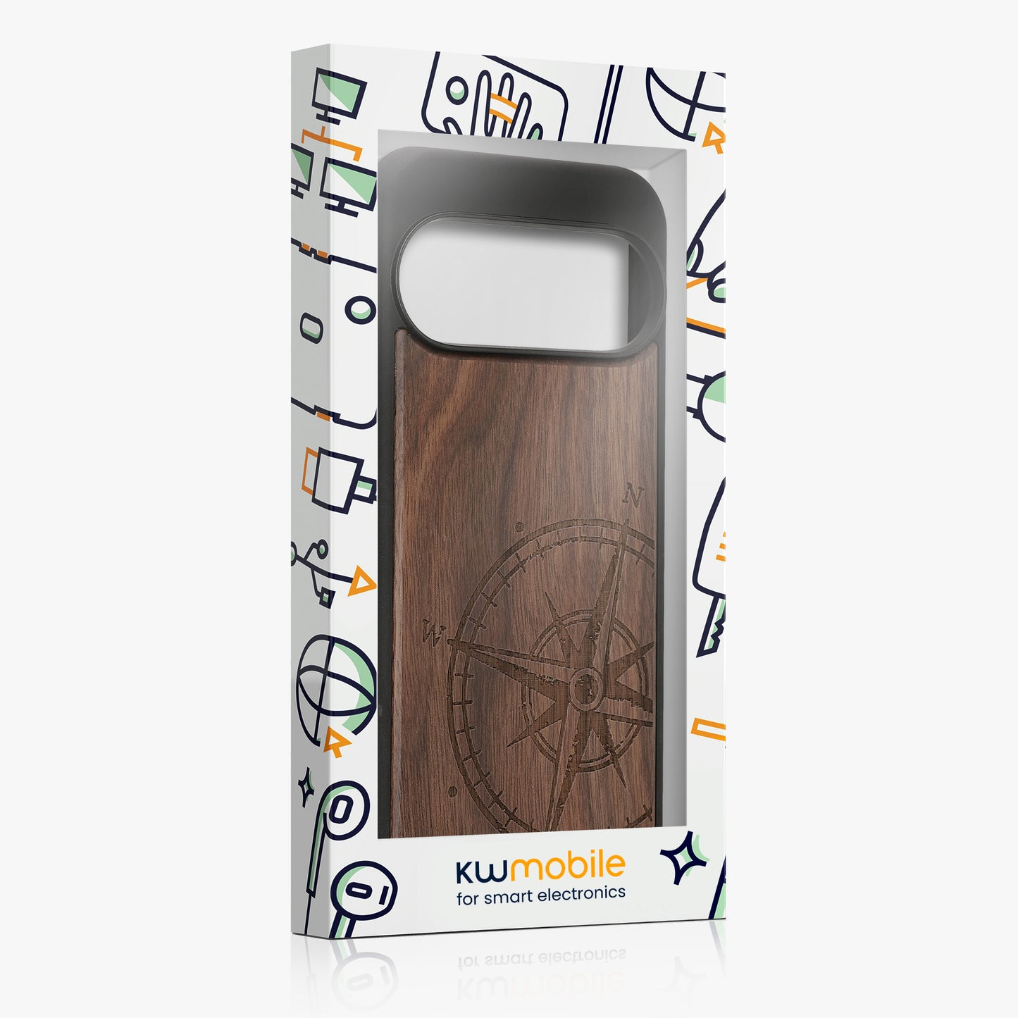 kwmobile Case Compatible with Google Pixel 10 / Pixel 10 Pro Case - Phone Cover - TPU Phone Case Compass Vintage