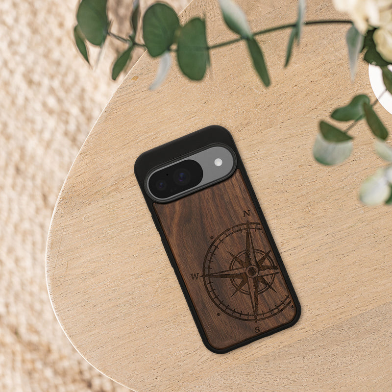 kwmobile Case Compatible with Google Pixel 10 / Pixel 10 Pro Case - Phone Cover - TPU Phone Case Compass Vintage