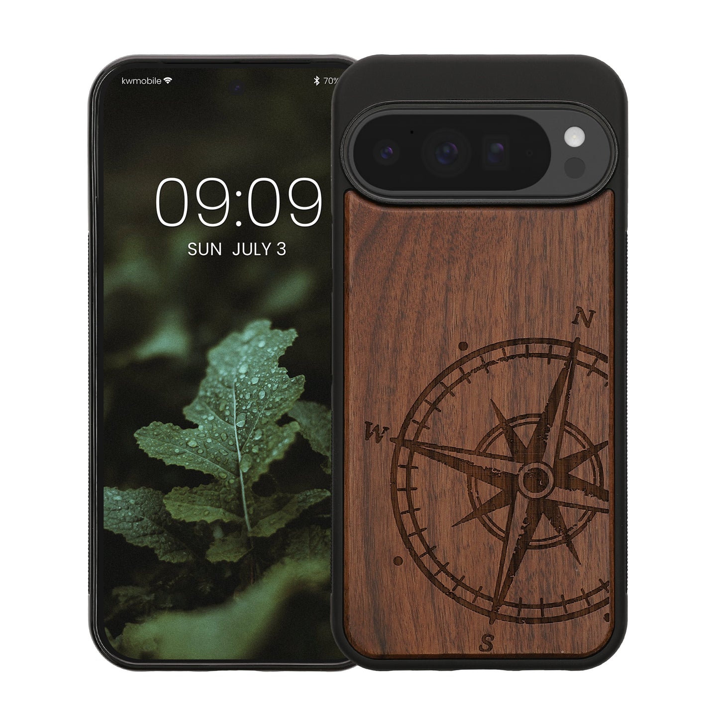 kwmobile Case Compatible with Google Pixel 10 Pro XL Case - Phone Cover - TPU Phone Case Compass Vintage