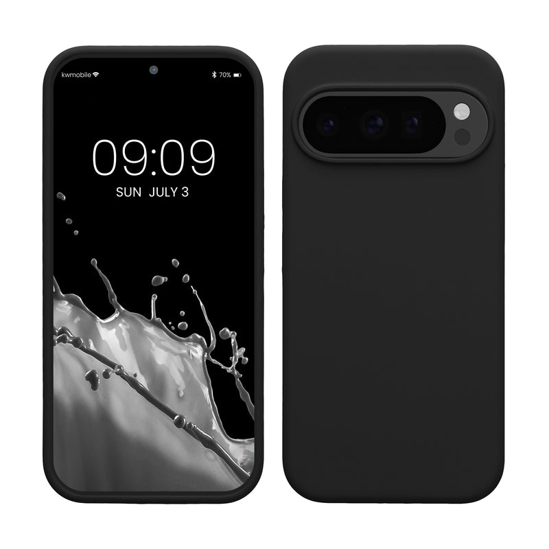 kwmobile Hülle kompatibel mit Google Pixel 10 / Pixel 10 Pro Hülle - Silikon Handy Case - Handyhülle weiche Oberfläche - kabelloses Laden - Schwarz Schwarz  