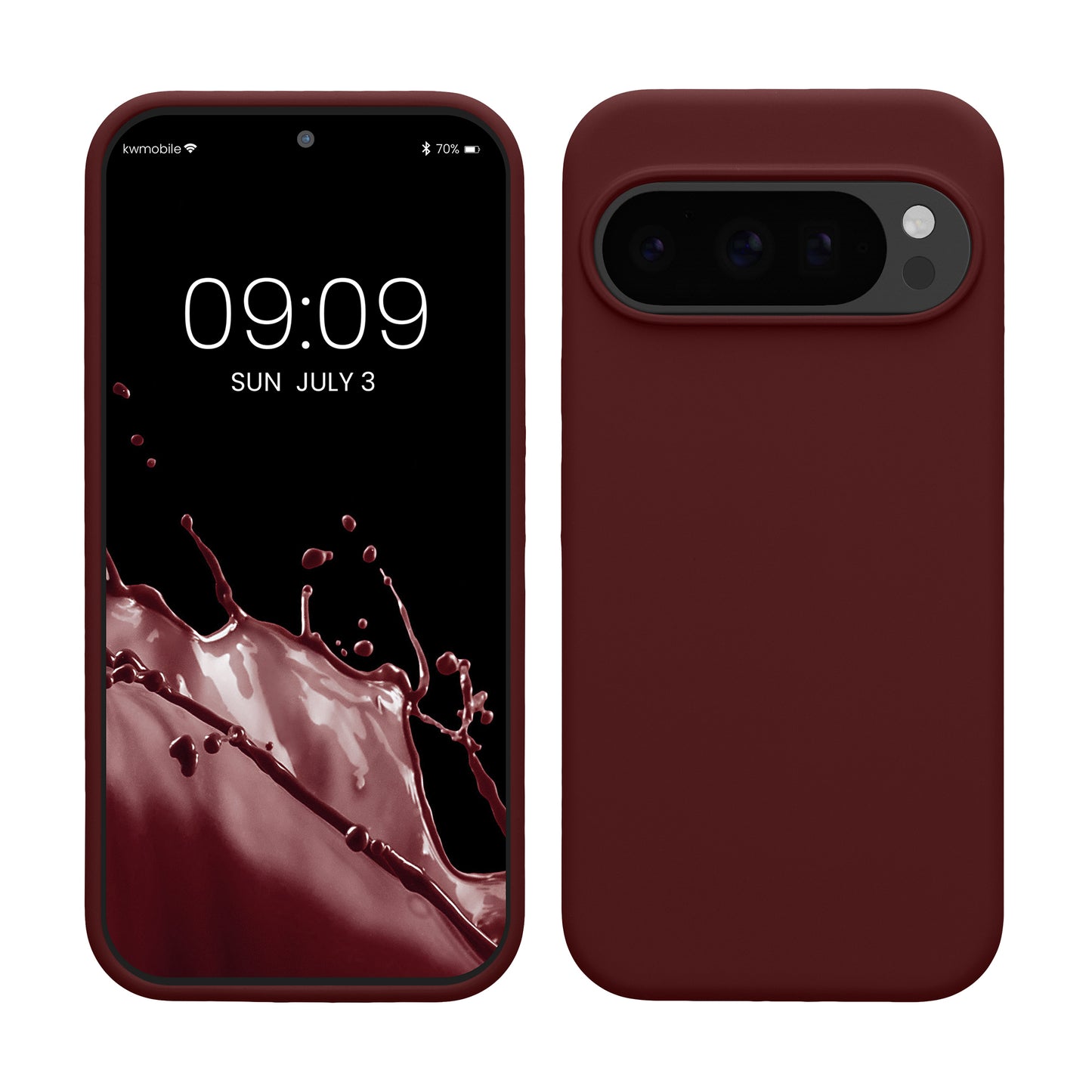 kwmobile Hülle kompatibel mit Google Pixel 10 / Pixel 10 Pro Hülle - Silikon Handy Case - Handyhülle weiche Oberfläche - kabelloses Laden - Bordeaux Violett Bordeaux Violett  