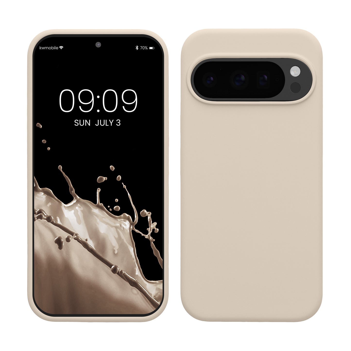 kwmobile Hülle kompatibel mit Google Pixel 10 / Pixel 10 Pro Hülle - Silikon Handy Case - Handyhülle weiche Oberfläche - kabelloses Laden - Creme matt Creme matt  