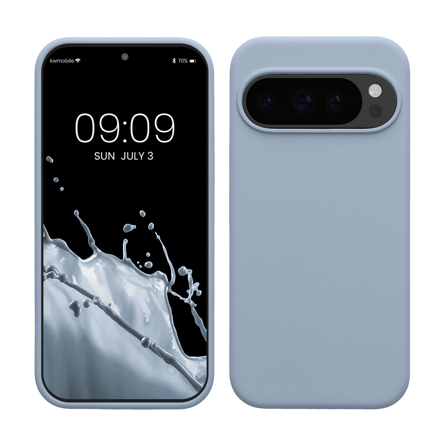 kwmobile Hülle kompatibel mit Google Pixel 10 / Pixel 10 Pro Hülle - Silikon Handy Case - Handyhülle weiche Oberfläche - kabelloses Laden - Hellblau matt Hellblau matt  