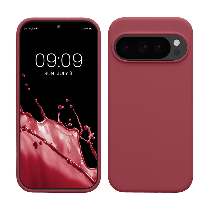 kwmobile Hülle kompatibel mit Google Pixel 10 / Pixel 10 Pro Hülle - Silikon Handy Case - Handyhülle weiche Oberfläche - kabelloses Laden - Dark Rose Dark Rose  