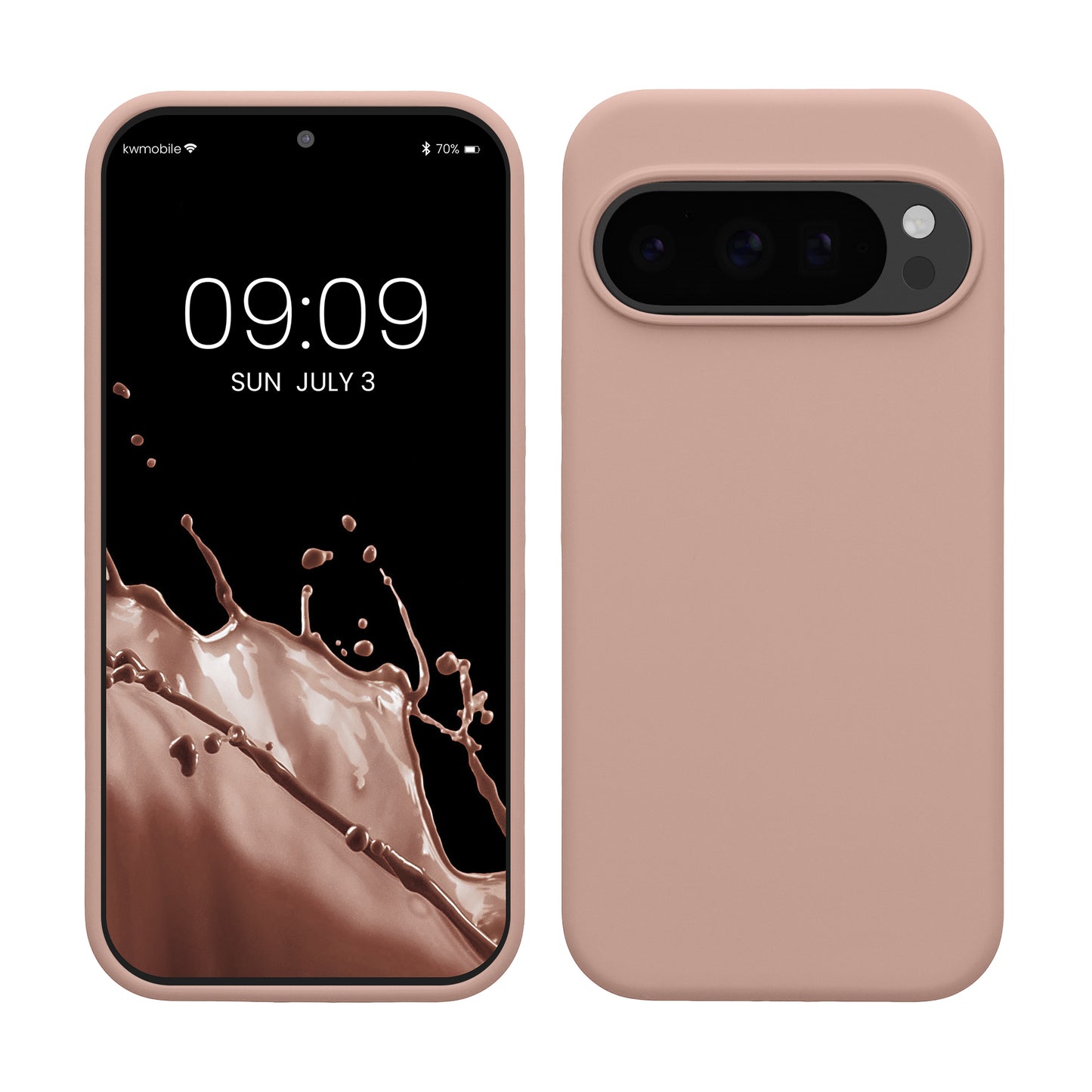 kwmobile Hülle kompatibel mit Google Pixel 10 / Pixel 10 Pro Hülle - Silikon Handy Case - Handyhülle weiche Oberfläche - kabelloses Laden - Altrosa matt Altrosa matt  