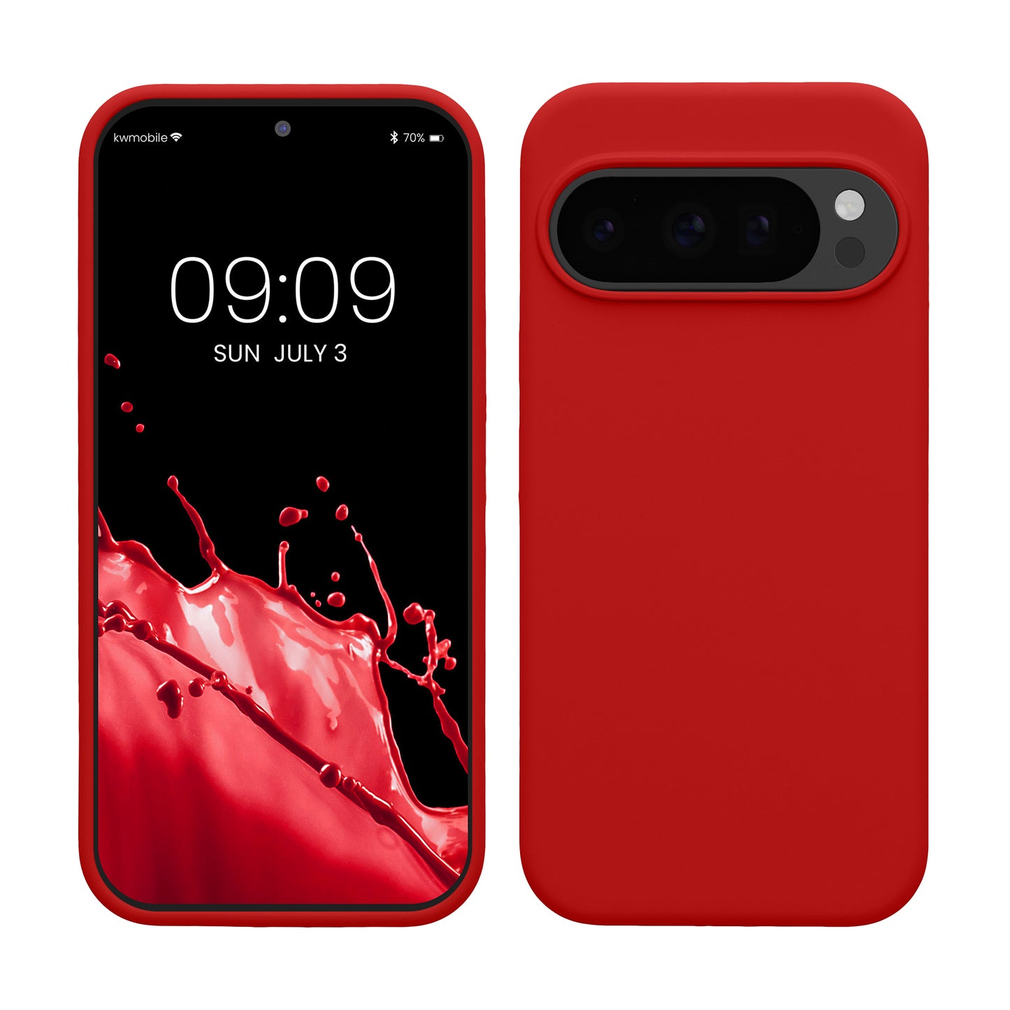 kwmobile Hülle kompatibel mit Google Pixel 10 / Pixel 10 Pro Hülle - Silikon Handy Case - Handyhülle weiche Oberfläche - kabelloses Laden - Klassisch Rot Klassisch Rot  