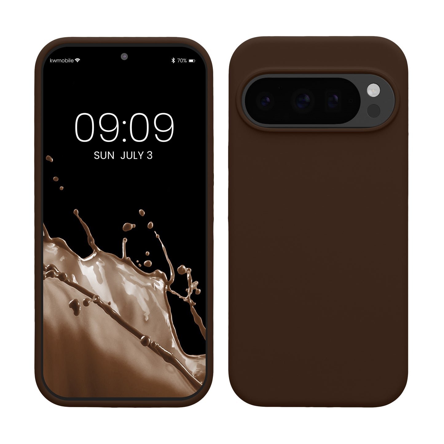 kwmobile Hülle kompatibel mit Google Pixel 10 / Pixel 10 Pro Hülle - Silikon Handy Case - Handyhülle weiche Oberfläche - kabelloses Laden - Chocolate Chocolate  