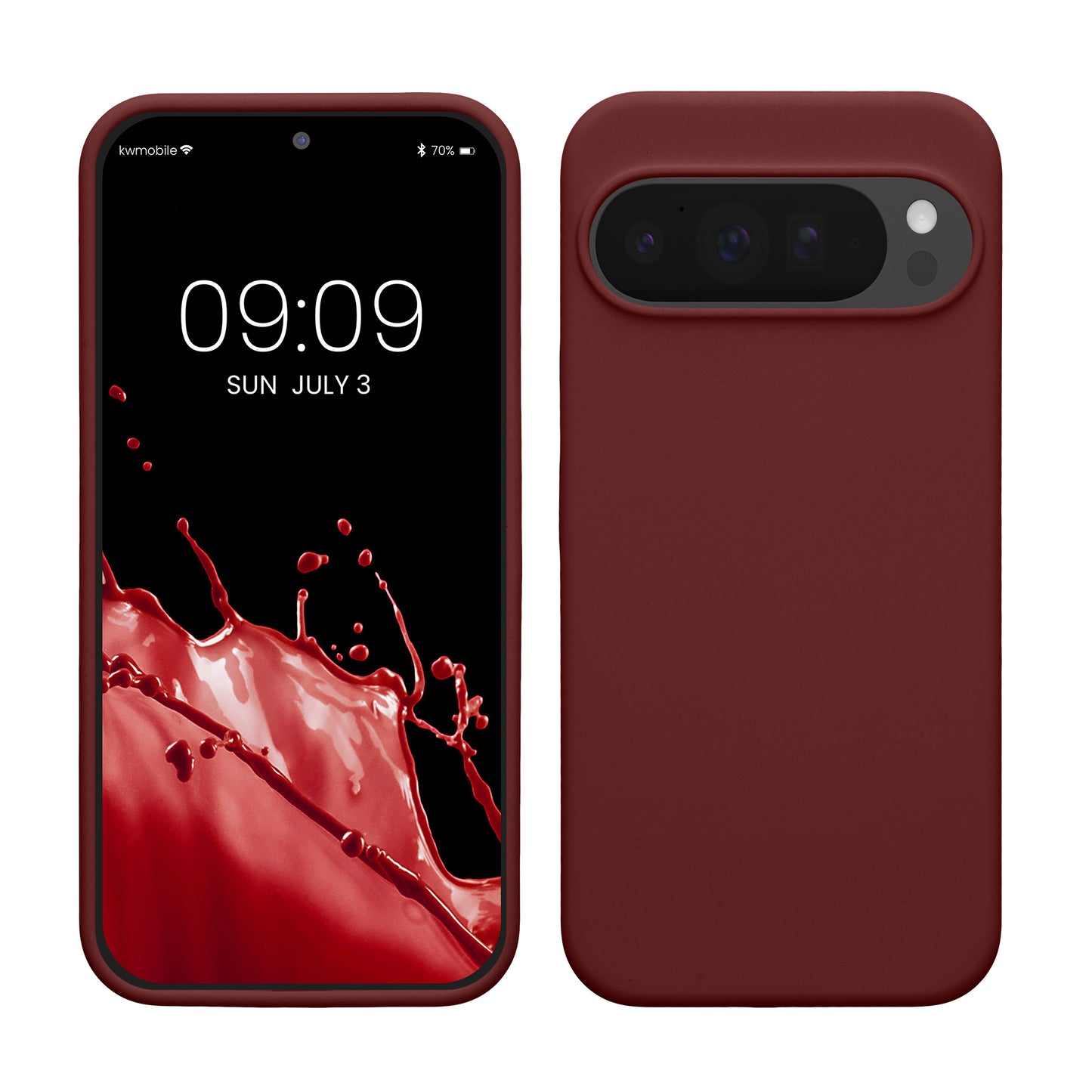 kwmobile Hülle kompatibel mit Google Pixel 10 Pro XL Hülle - Silikon Handy Case - Handyhülle weiche Oberfläche - kabelloses Laden - Bordeaux Violett Bordeaux Violett  