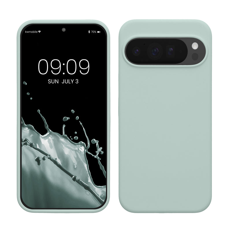 kwmobile Hülle kompatibel mit Google Pixel 10 Pro XL Hülle - Silikon Handy Case - Handyhülle weiche Oberfläche - kabelloses Laden - Cool Mint Cool Mint  