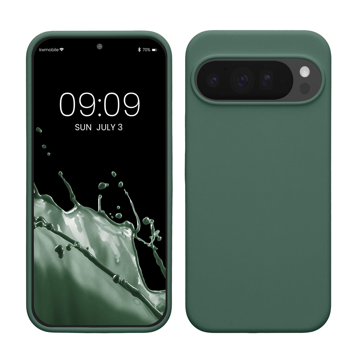 kwmobile Hülle kompatibel mit Google Pixel 10 Pro XL Hülle - Silikon Handy Case - Handyhülle weiche Oberfläche - kabelloses Laden - Tannengrün Tannengrün  