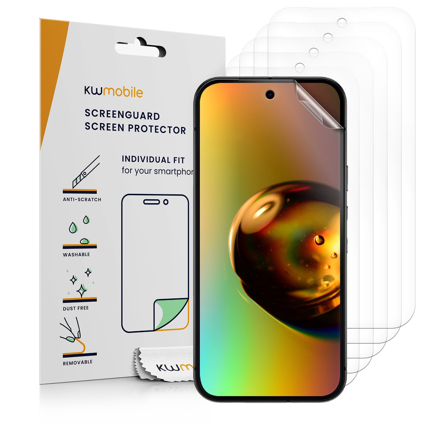 kwmobile 6x Displayschutzfolie kompatibel mit Google Pixel 9a Folie - klare Schutzfolien Set in transparent Transparent  