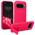 kwmobile Handyhülle kompatibel mit Google Pixel 10 / Pixel 10 Pro - Hülle mit Fingerhalter und Standfunktion - Silikon Case Handy Cover in Neon Pink Neon Pink  
