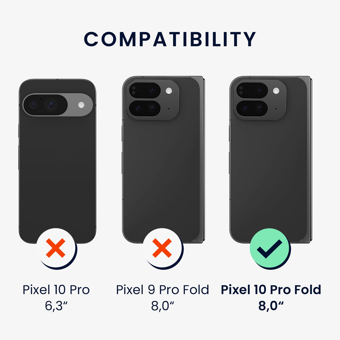 kwmobile Case Compatible with Google Pixel 10 Pro Fold Case Foldable Phone Case with Frame Robust Cover