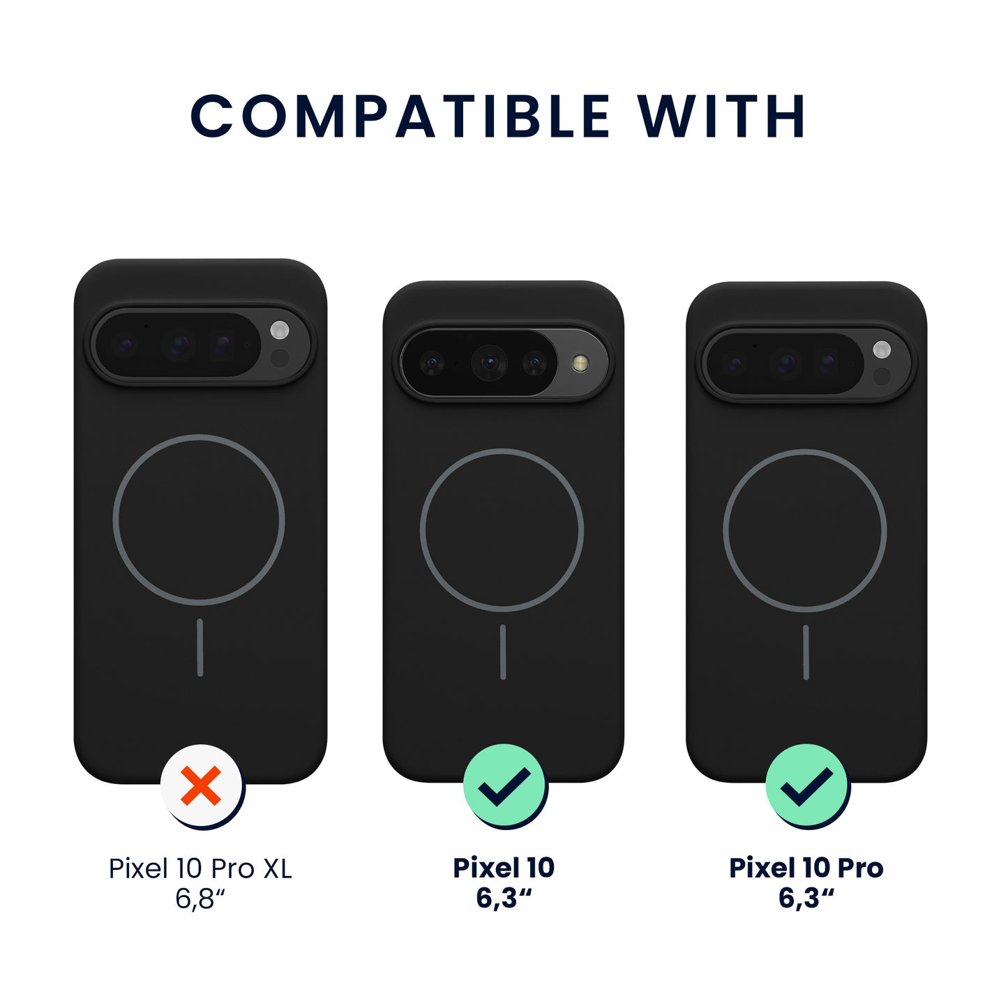kwmobile Silicone Case for Google Pixel 10 / Pixel 10 Pro - MagSafe Compatible