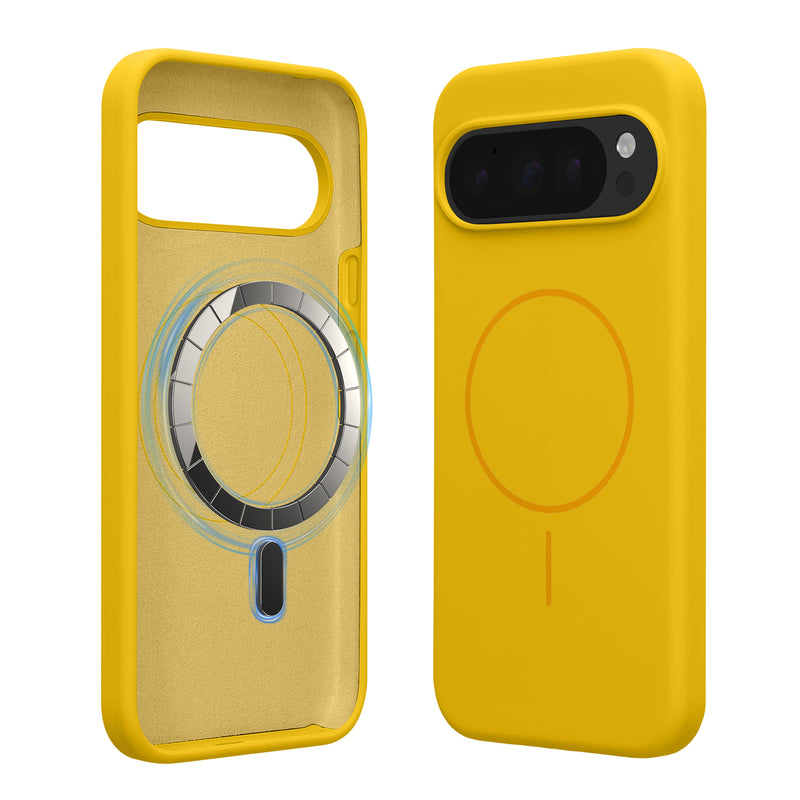 kwmobile Silikon Hülle für Google Pixel 10 / Pixel 10 Pro Handyhülle - Case Kompatibel mit MagSafe Strahlend Gelb Strahlend Gelb  