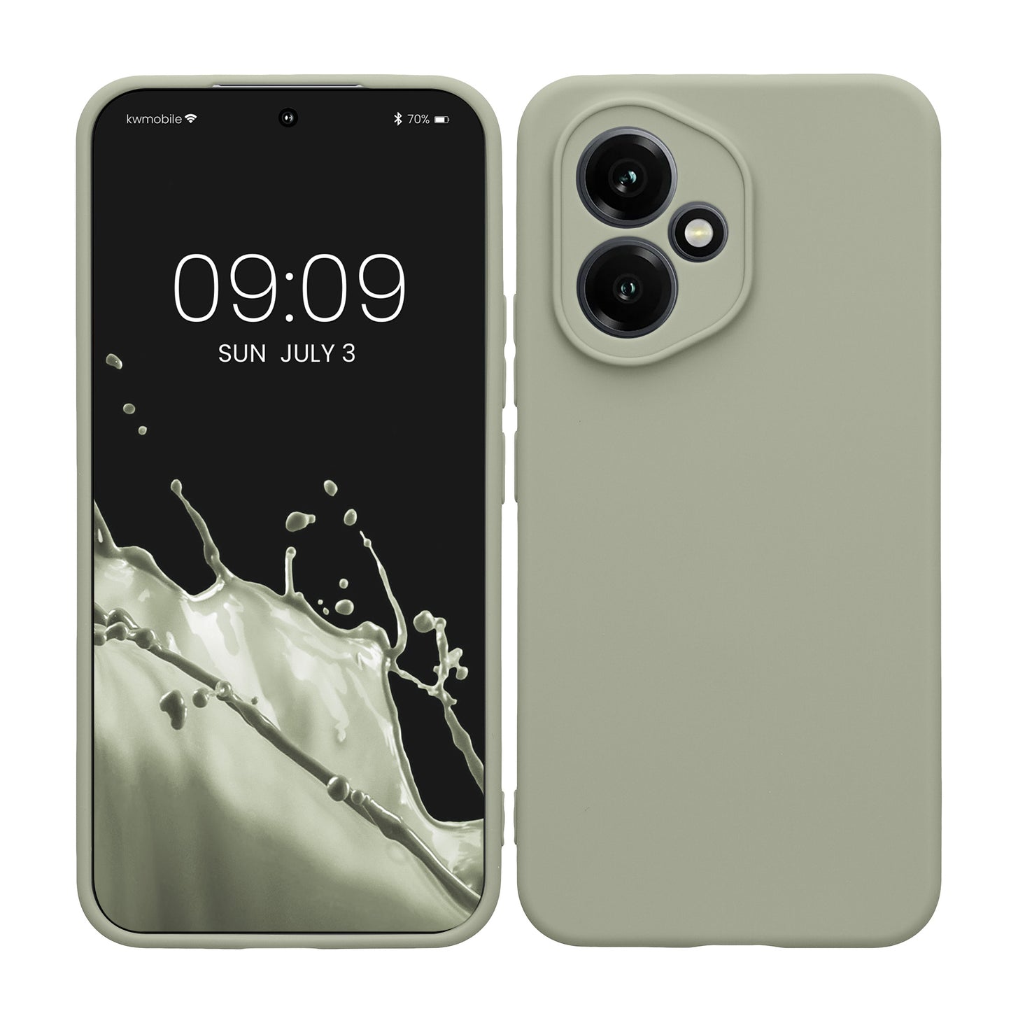 kwmobile Handyhülle kompatibel mit HONOR 400 Hülle - Handy Case aus weichem Silikon in Graugrün Graugrün  