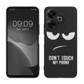 kwmobile Hülle kompatibel mit Xiaomi Redmi 13 - Handyhülle Silikon Case - Don't touch my Phone Weiß Schwarz Weiß  [dsg01]