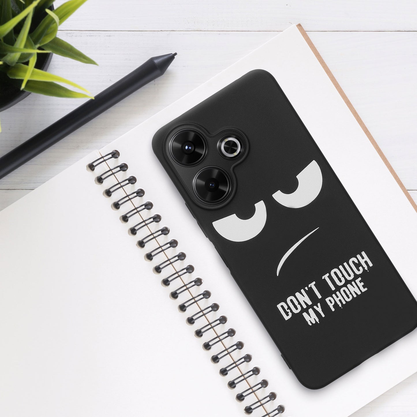kwmobile Case Compatible with Xiaomi Redmi 13 - Silicone Phone Cover - Don't touch my Phone