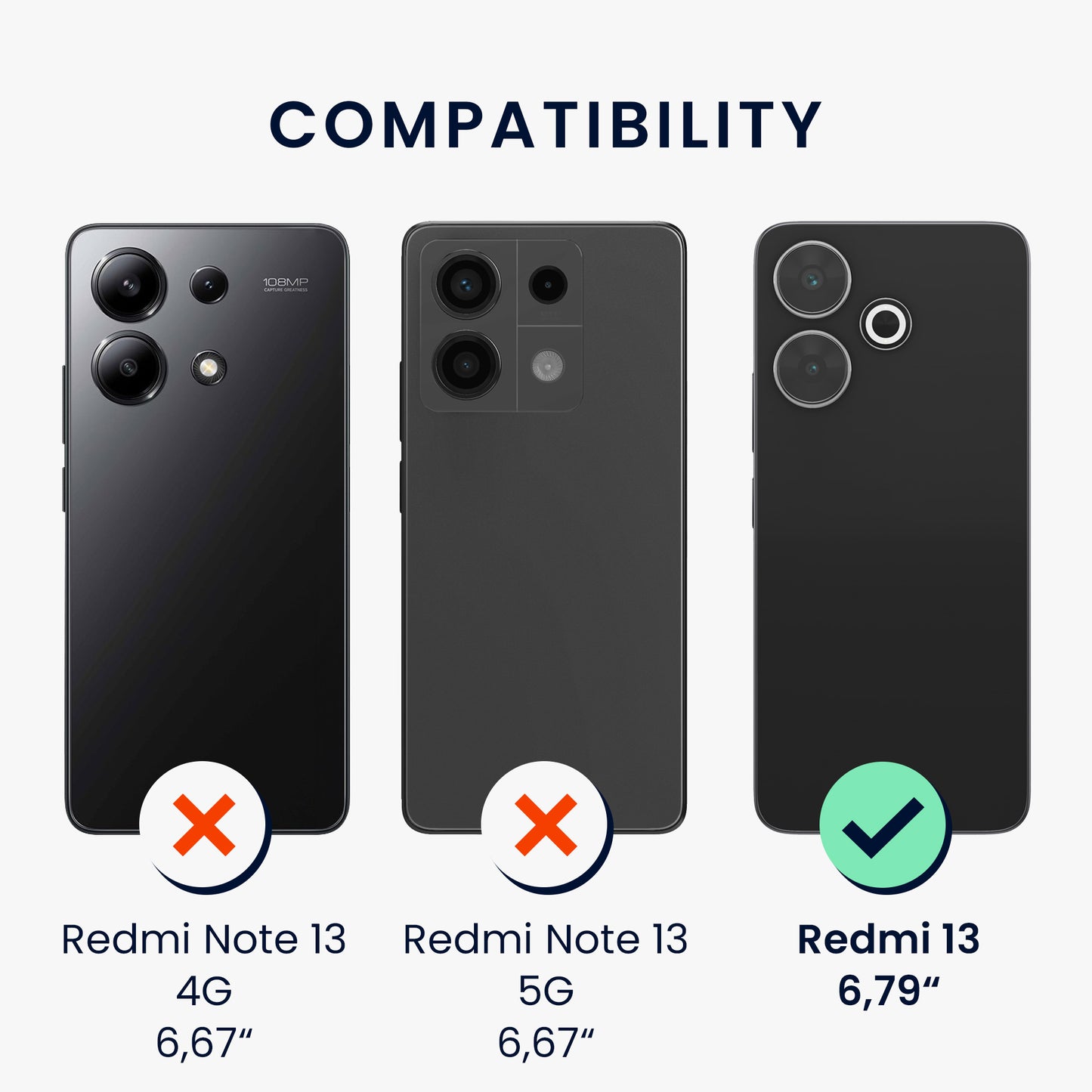 kwmobile Case Compatible with Xiaomi Redmi 13 - Silicone Phone Cover - Don't touch my Phone