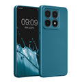 kwmobile Handyhülle kompatibel mit Xiaomi 14T Hülle - weiche Silikon Case metallisch schimmernd in Metallic Karibikblau Metallic Karibikblau  