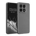 kwmobile Handyhülle kompatibel mit Xiaomi 14T Hülle - weiche Silikon Case metallisch schimmernd in Metallic Grau Metallic Grau  