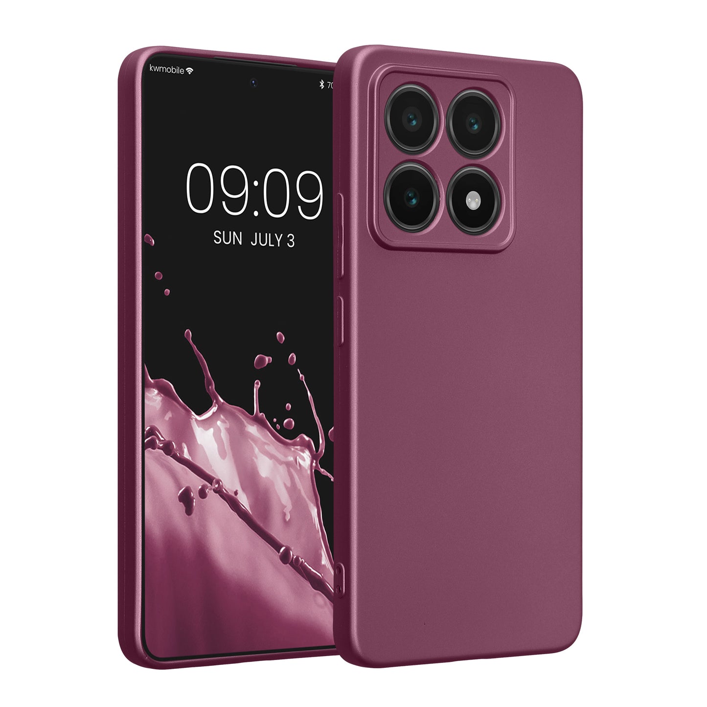 kwmobile Handyhülle kompatibel mit Xiaomi 14T Hülle - weiche Silikon Case metallisch schimmernd in Metallic Lavendel Metallic Lavendel  