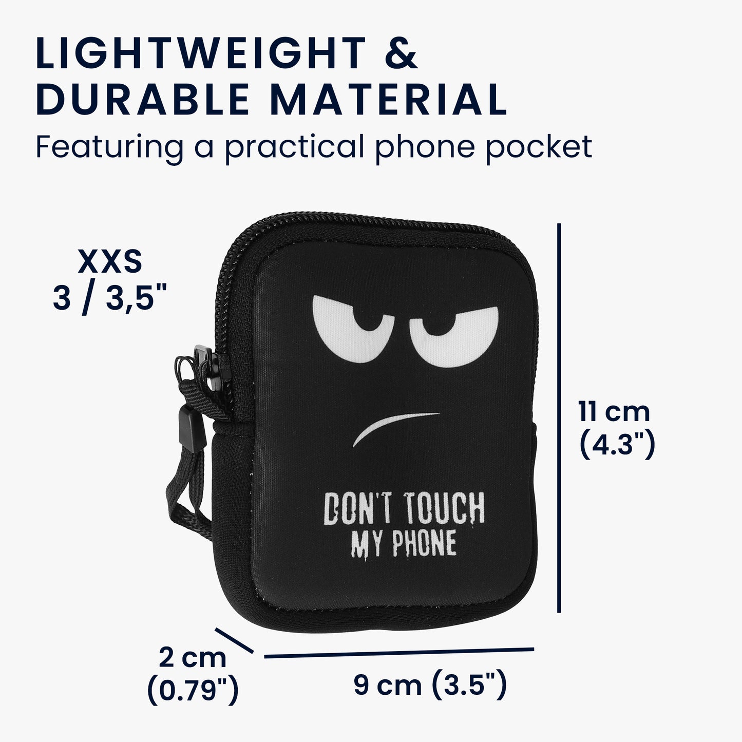 kwmobile Phone Case for Foldable Smartphones with 10 x 8 x 2 cm Inner Dimensions Don't touch my Phone