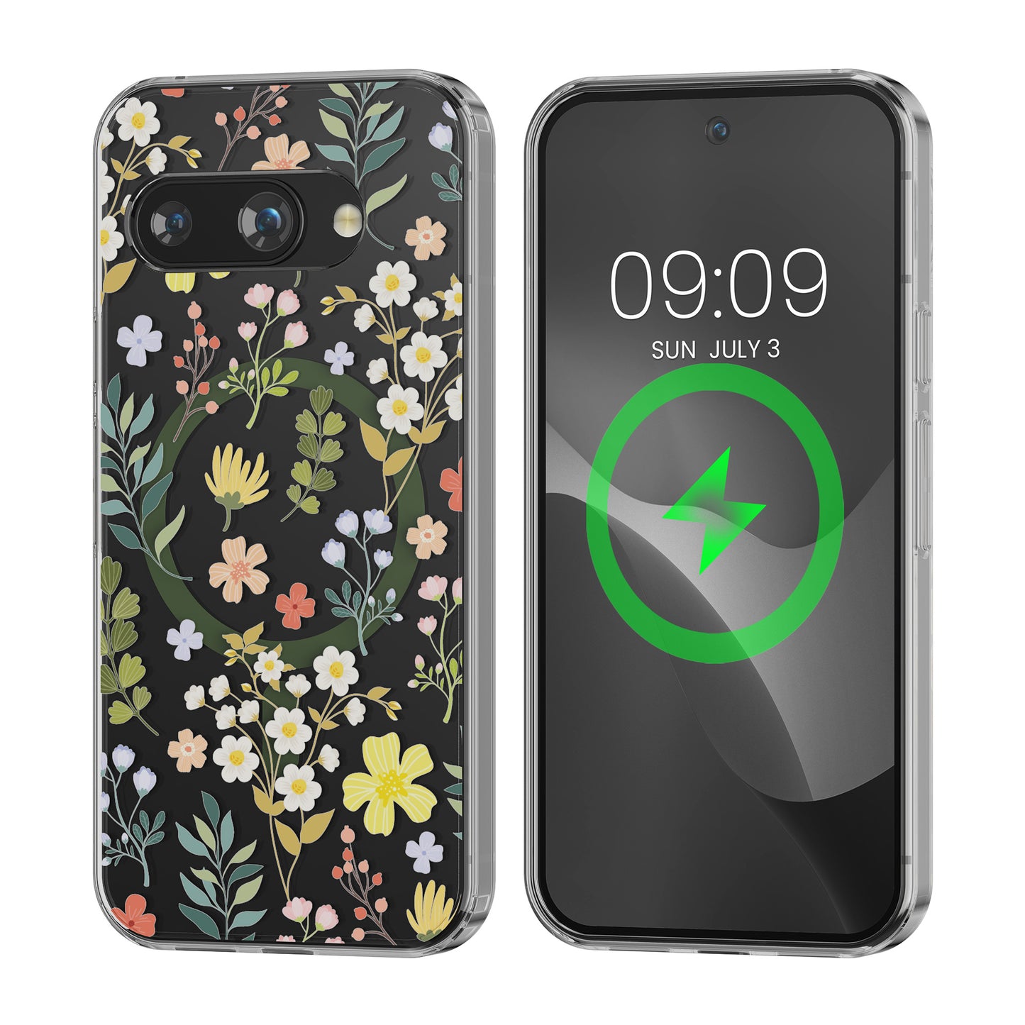 kwmobile Crystal Clear Hard Case Compatible with Google Pixel 9a Case - Compatible with MagSafe - TPU Case