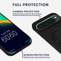 kwmobile Case for Google Pixel 10 / Pixel 10 Pro - Compatible with MagSafe - Cover with Ring Stand - Faux Leather Carbon Look