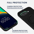 kwmobile Case for Google Pixel 9a - Compatible with MagSafe - Cover with Ring Stand - Carbon Look