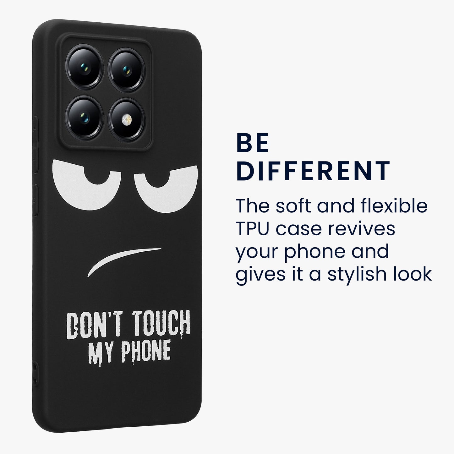 kwmobile Case Compatible with Xiaomi 14T Phone Case Silicone Case Don't touch my Phone