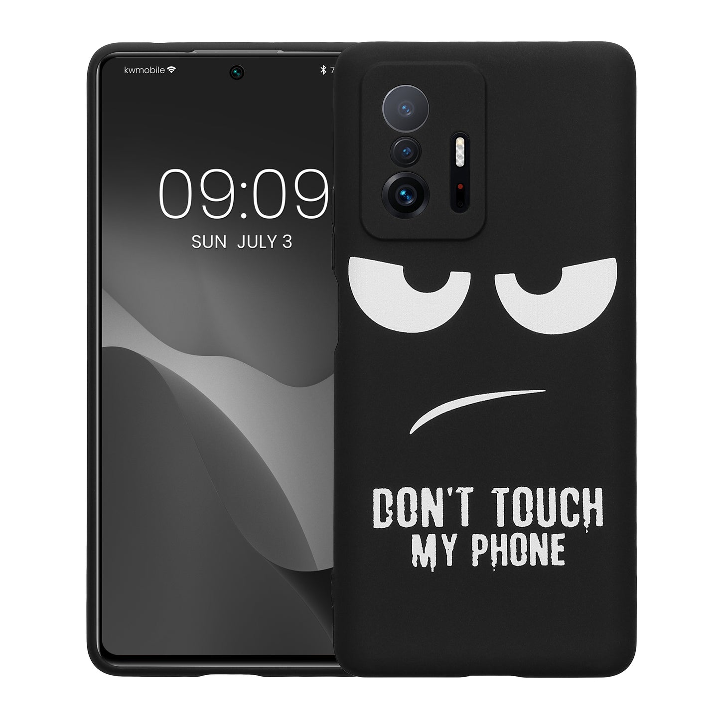 kwmobile Case Compatible with Xiaomi 11T / 11T Pro - Silicone Phone Cover - Don't touch my Phone