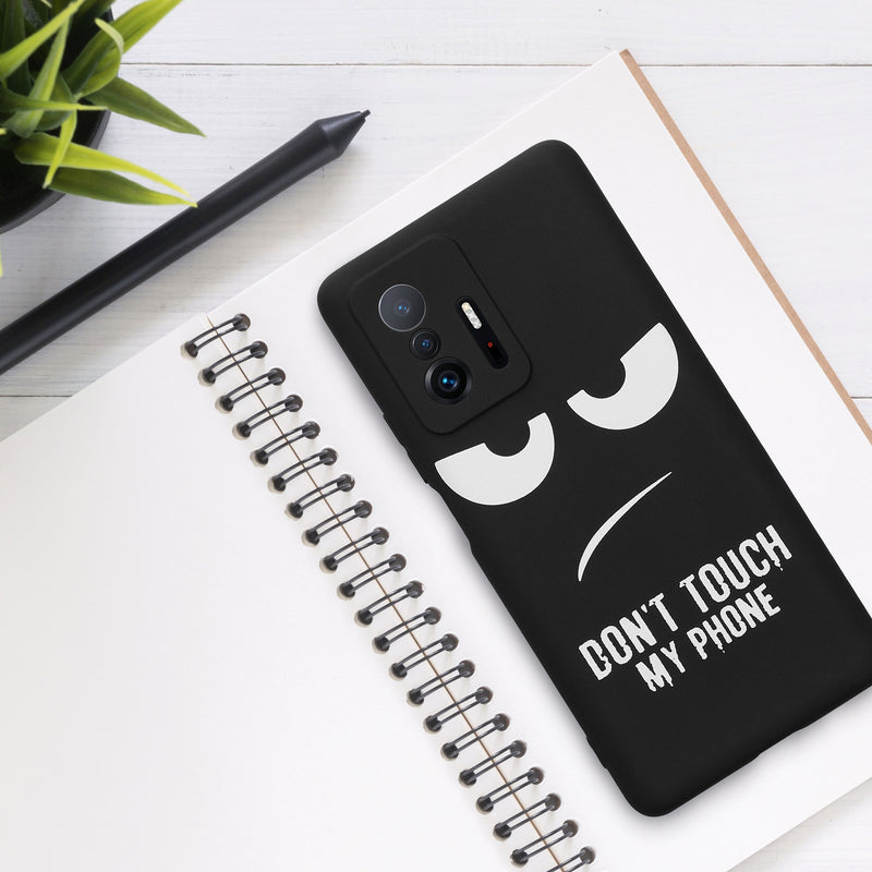 kwmobile Case Compatible with Xiaomi 11T / 11T Pro - Silicone Phone Cover - Don't touch my Phone