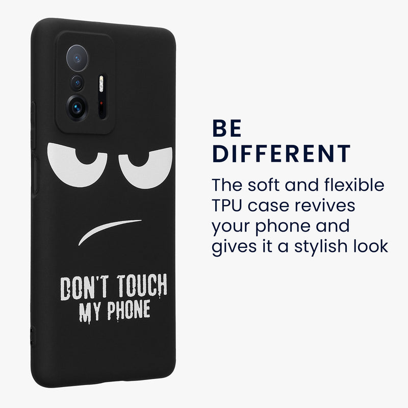 kwmobile Case Compatible with Xiaomi 11T / 11T Pro - Silicone Phone Cover - Don't touch my Phone