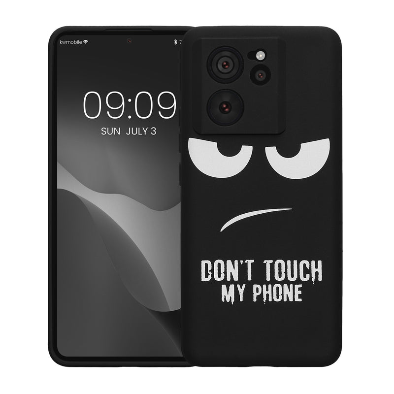 kwmobile Case Compatible with Xiaomi 13T / 13T Pro - Silicone Phone Cover - Don't touch my Phone