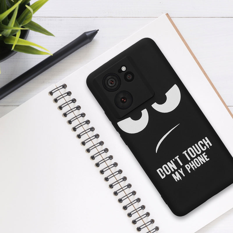 kwmobile Case Compatible with Xiaomi 13T / 13T Pro - Silicone Phone Cover - Don't touch my Phone