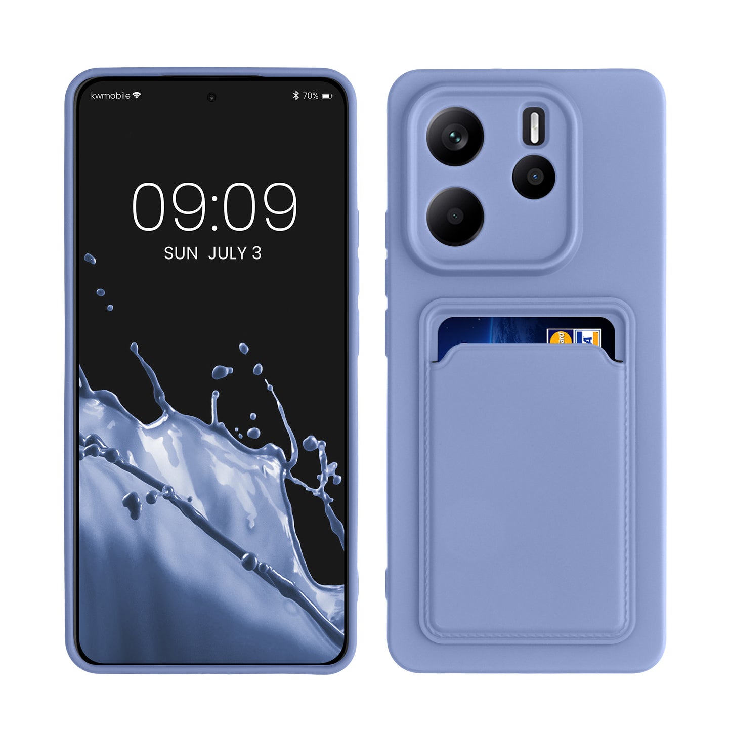 kwmobile Handyhülle kompatibel mit Xiaomi Redmi Note 14 4G (Nicht für 5G) Hülle - Handy Cover mit Fach für Karten - in Lavendel Lavendel  