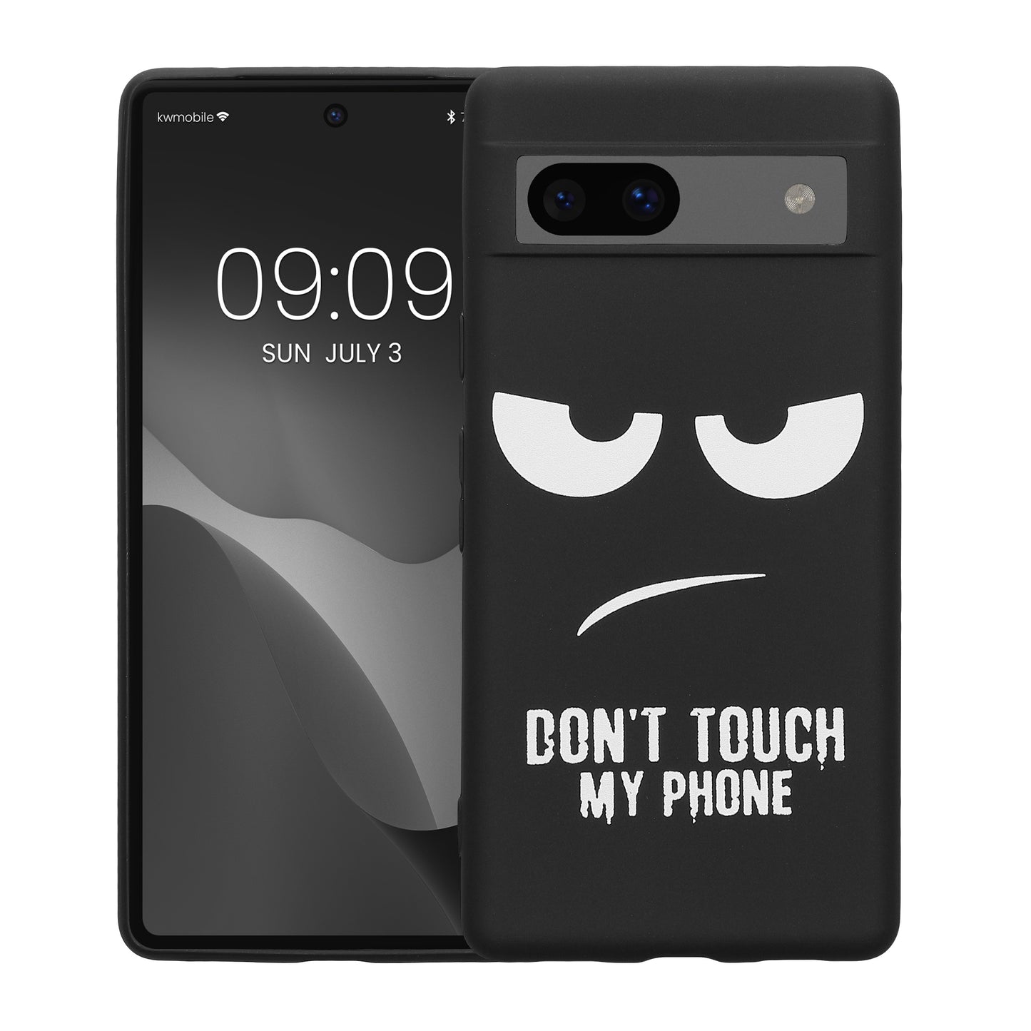 kwmobile Case Compatible with Google Pixel 7a - Silicone Phone Case - Don't touch my Phone
