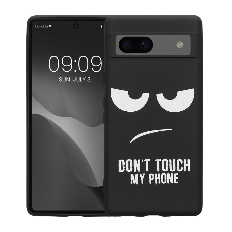 kwmobile Case Compatible with Google Pixel 7a - Silicone Phone Case - Don't touch my Phone