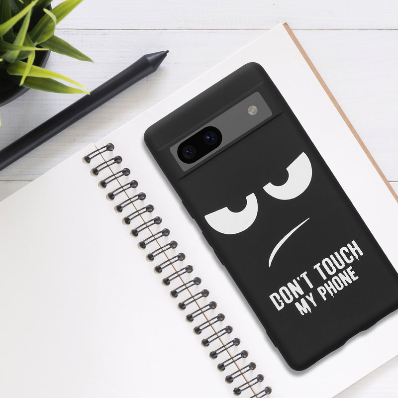 kwmobile Case Compatible with Google Pixel 7a - Silicone Phone Case - Don't touch my Phone