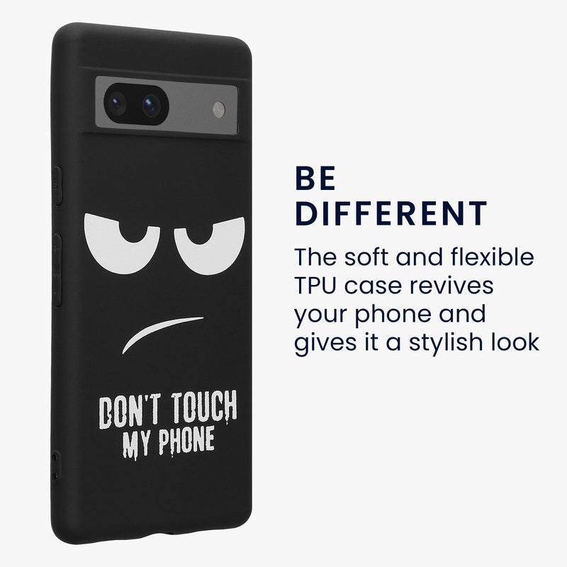 kwmobile Case Compatible with Google Pixel 7a - Silicone Phone Case - Don't touch my Phone