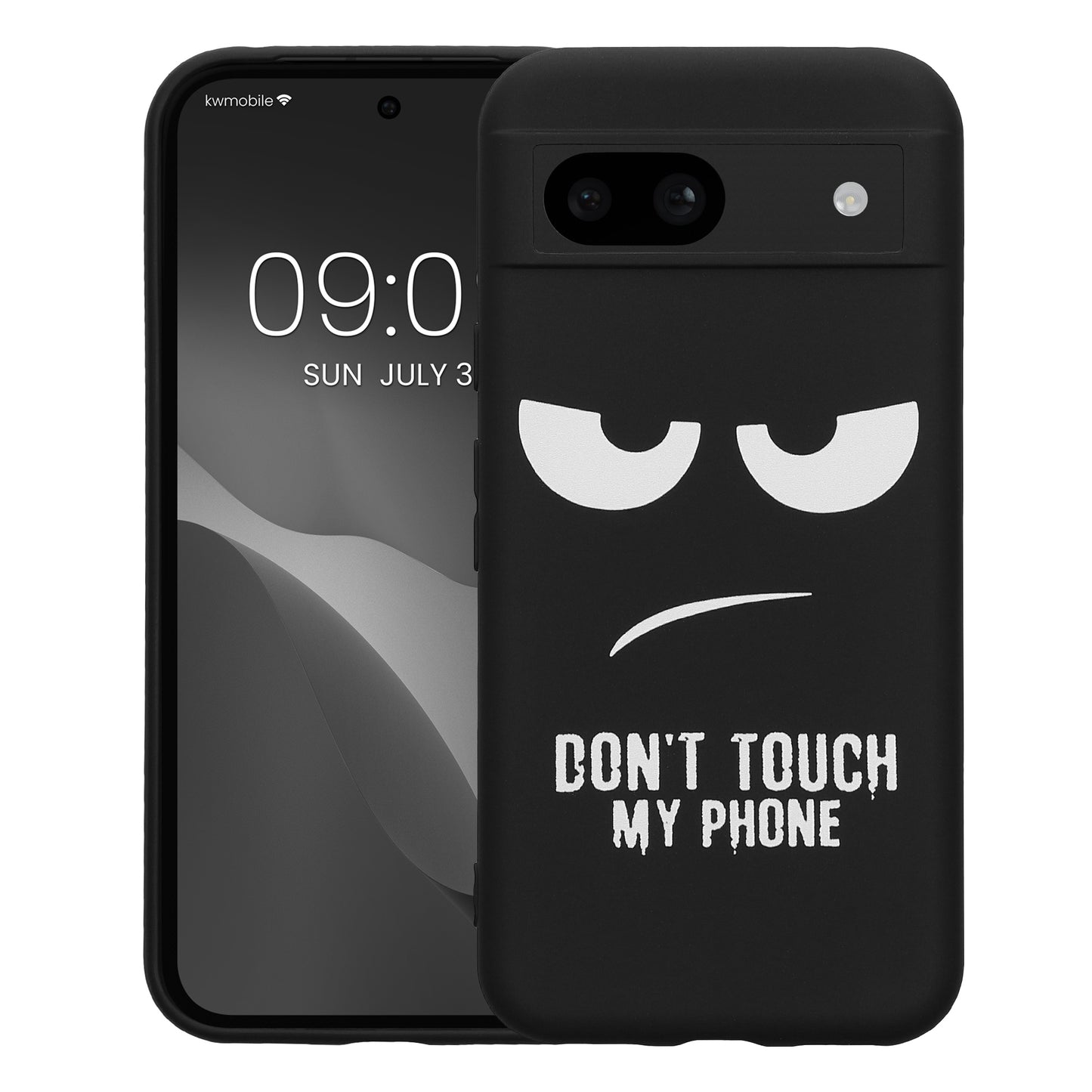 kwmobile Case Compatible with Google Pixel 8a - Silicone Phone Cover - Don't touch my Phone